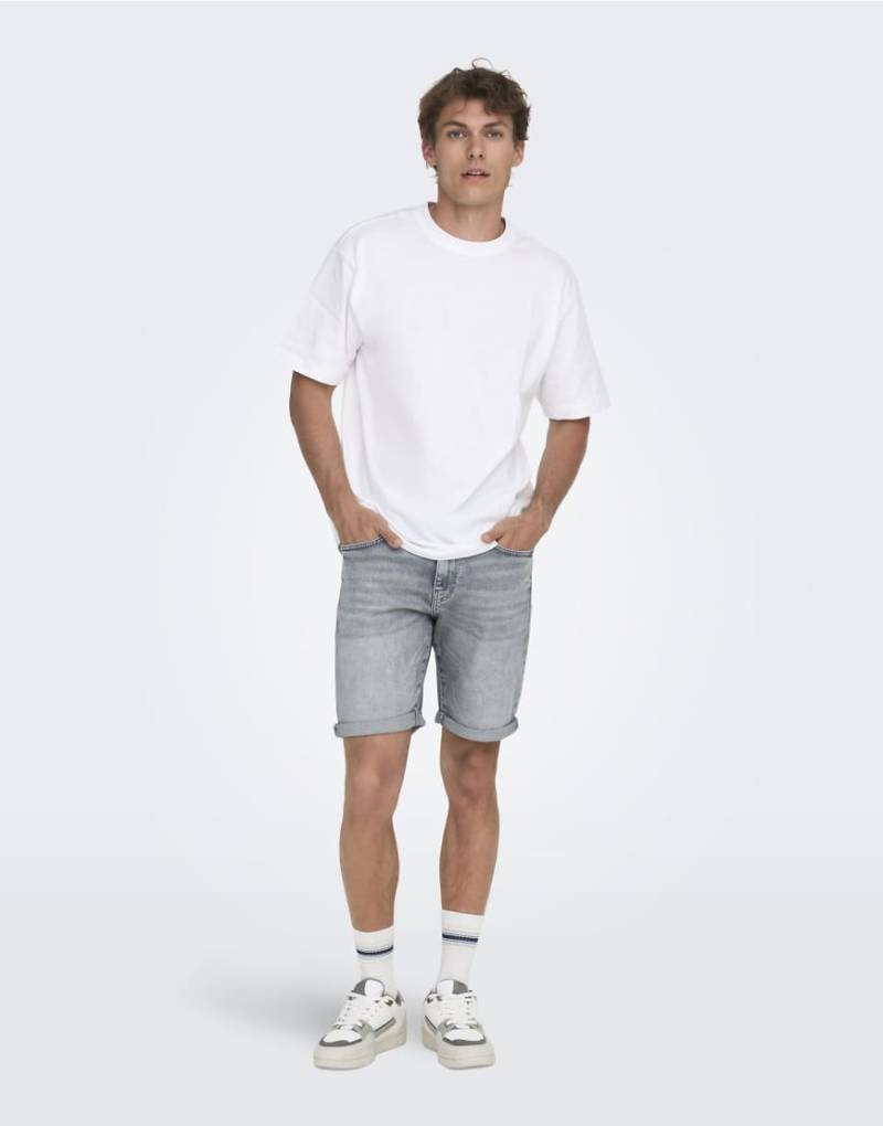 ONLY & SONS - Jeans-Shorts in Mittelgrau ONLY & SONS - Jeans-Shorts in Mittelgrau von ONLY & SONS