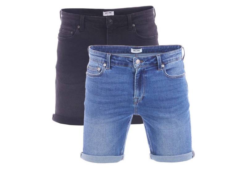 ONLY & SONS Jeansshorts Herren Shorts ONSPLY 2er Pack Regular Fit Bermudashorts mit Stretch von ONLY & SONS