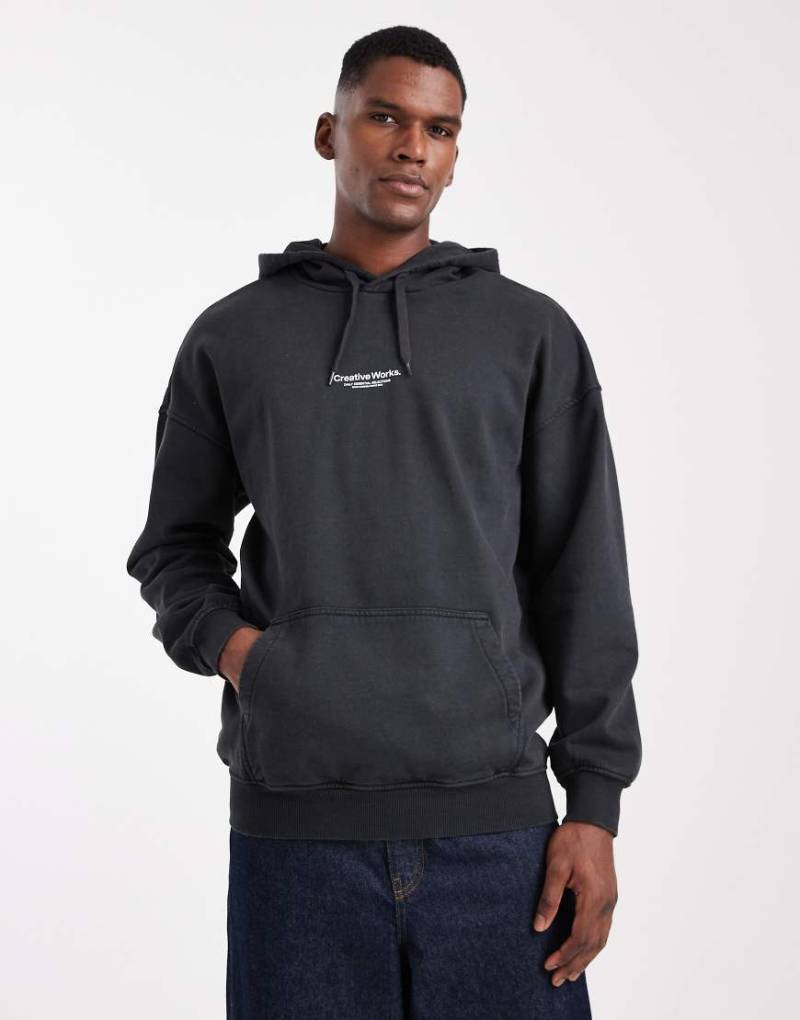 ONLY & SONS - Kapuzenpullover in Schwarz mit „Creative Works"-Print von ONLY & SONS