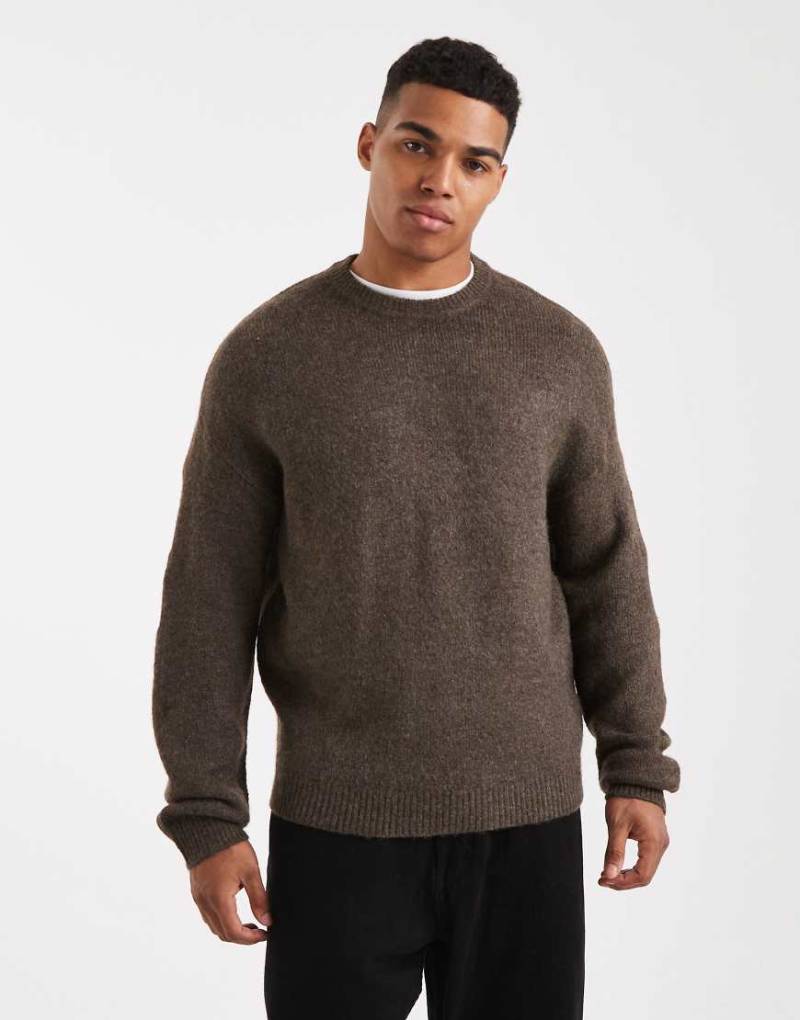 ONLY & SONS - Langärmliger, weicher Strickpullover in Dunkelbraun mit Rundhalsausschnitt-Brown von ONLY & SONS