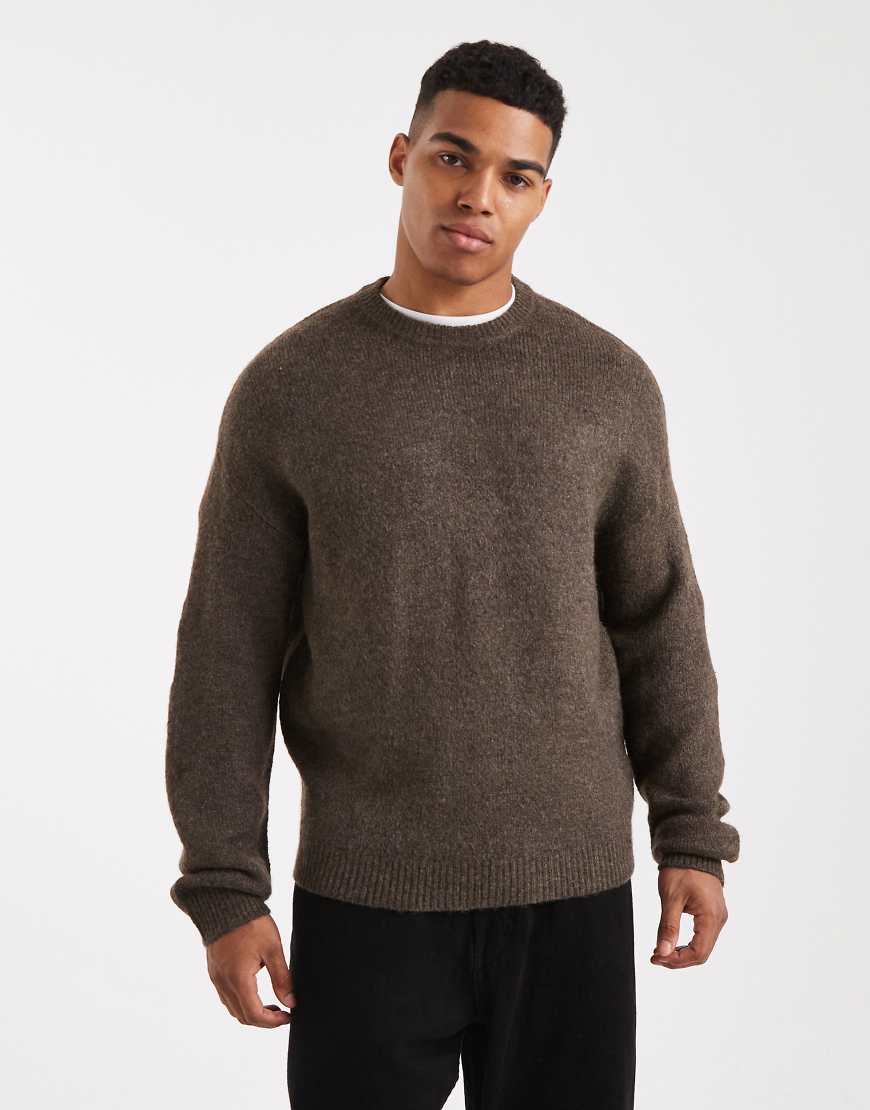 ONLY & SONS - Langärmliger, weicher Strickpullover in Dunkelbraun mit Rundhalsausschnitt-Brown von ONLY & SONS