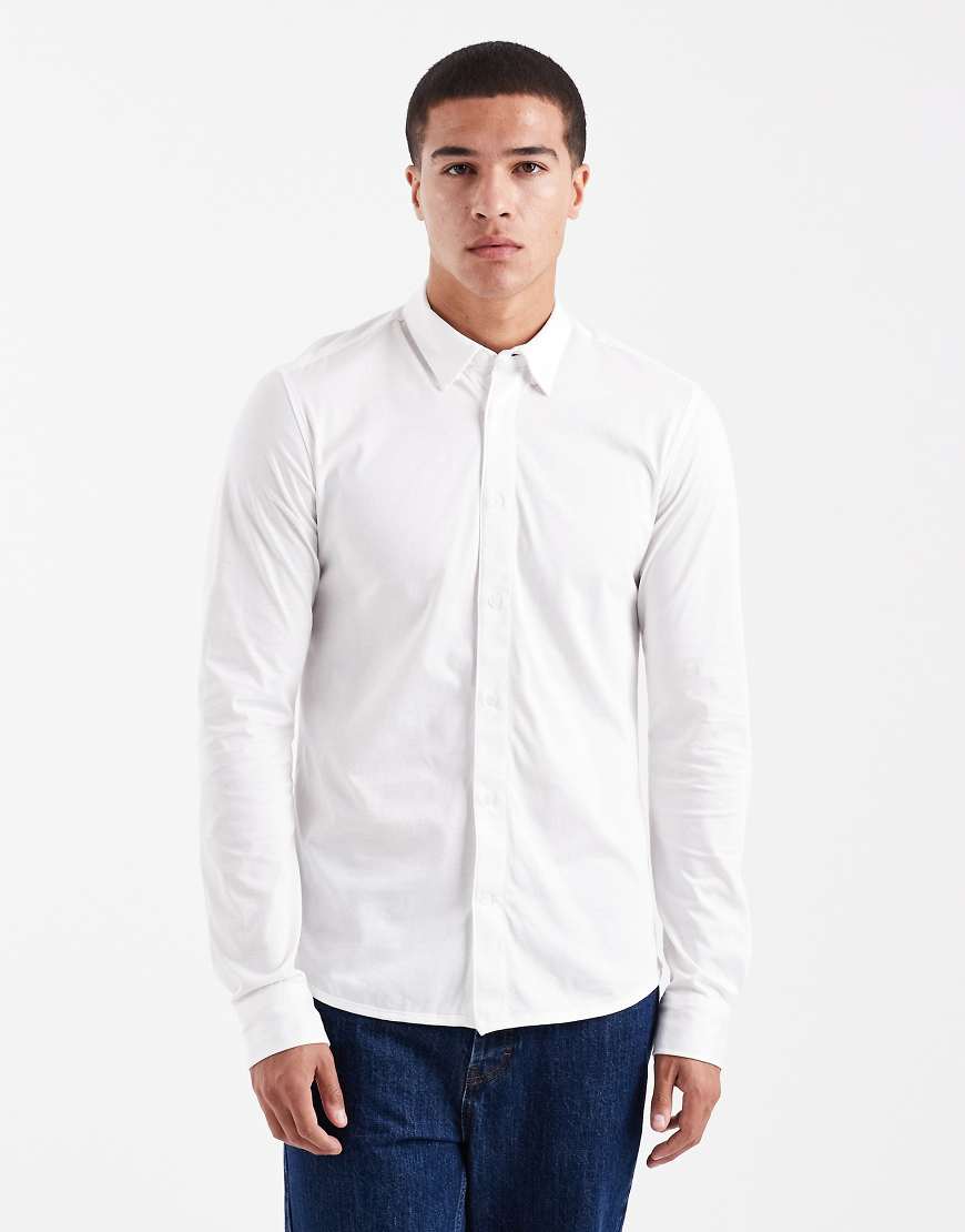 ONLY & SONS - Langärmliges Slim Fit Hemd in Weiß mit Stretchanteil von ONLY & SONS