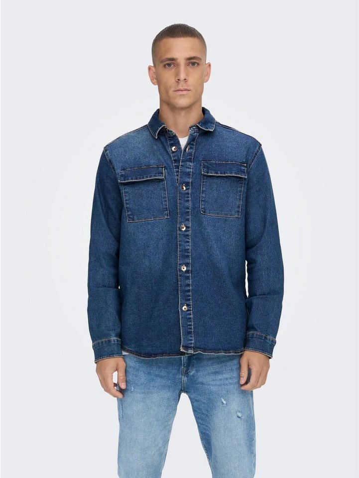 ONLY & SONS Langarmhemd ONSCAMON LIFE OVERSHIRT BLUE PK2348 ONLY & SONS Langarmhemd ONSCAMON LIFE OVERSHIRT BLUE PK2348 von ONLY & SONS