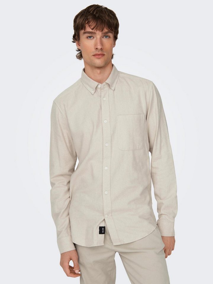 ONLY & SONS Langarmhemd ONSGUDMUND SLIM 1-PKT SOLID SHIRT NOOS von ONLY & SONS