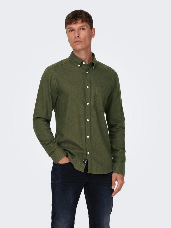 ONLY & SONS Langarmhemd ONSGUDMUND SLIM 1-PKT SOLID SHIRT NOOS von ONLY & SONS