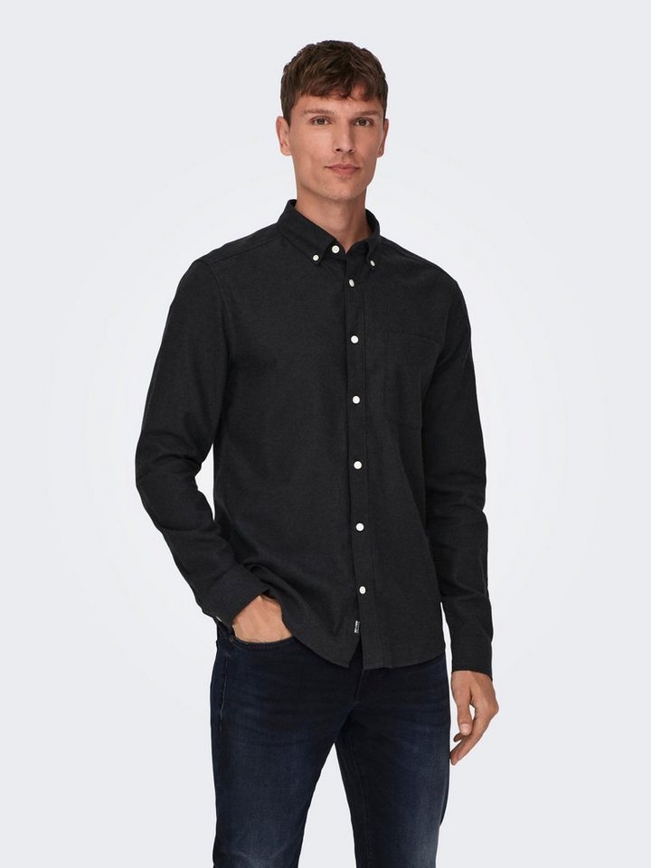 ONLY & SONS Langarmhemd ONSGUDMUND SLIM 1-PKT SOLID SHIRT NOOS von ONLY & SONS