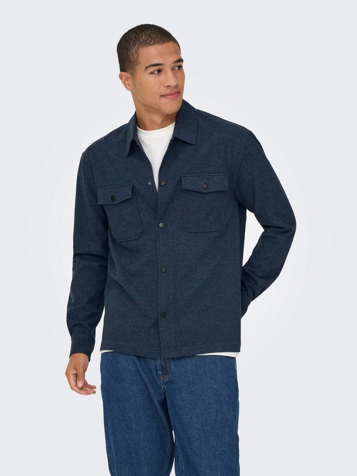 ONLY & SONS Langarmhemd ONSMARK BRUSHED 0353 OVERSHIRT von ONLY & SONS