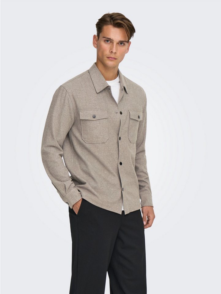 ONLY & SONS Langarmhemd ONSMARK BRUSHED 0353 OVERSHIRT von ONLY & SONS
