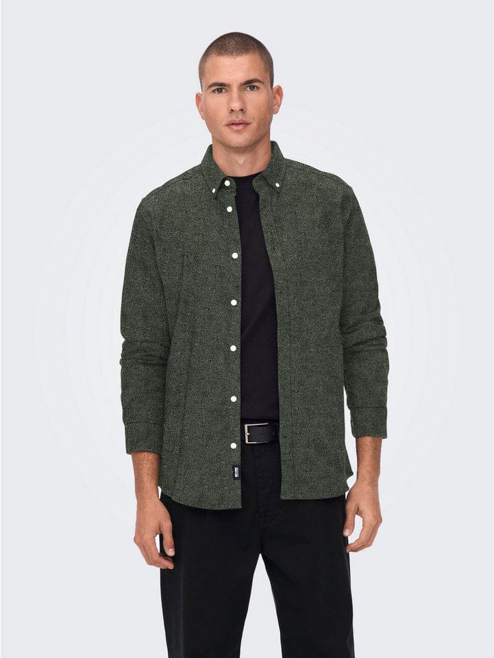 ONLY & SONS Langarmhemd ONSNIKOLA LS MELANGE SHIRT OTL von ONLY & SONS