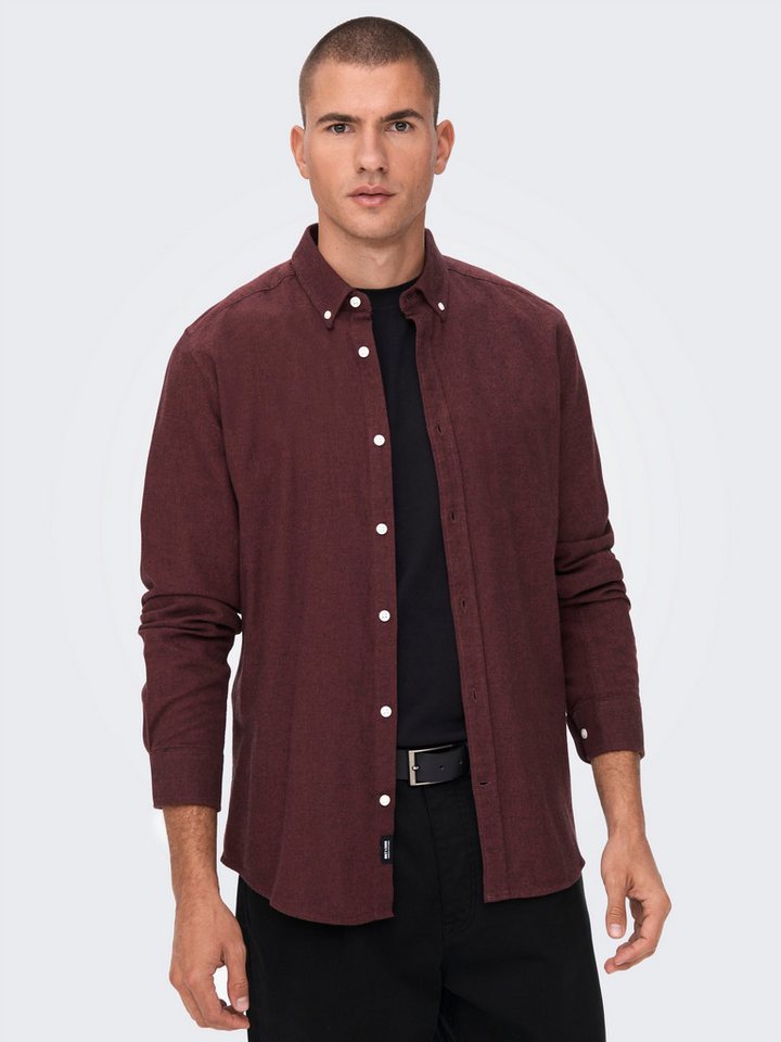 ONLY & SONS Langarmhemd ONSNIKOLA LS MELANGE SHIRT OTL von ONLY & SONS