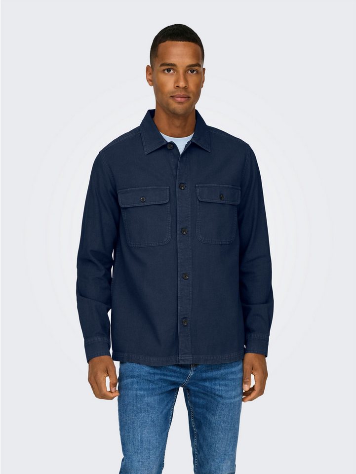 ONLY & SONS Langarmhemd ONSOLIVER TWILL OVERDYE OVERSHIRT BF von ONLY & SONS