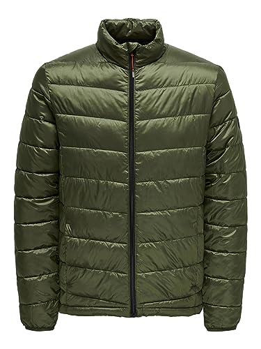 ONLY & SONS Legere Herren Steppjacke Dünne Übergangsjacke Leicht Gefüttert Einfarbig ONSCARVEN von ONLY & SONS