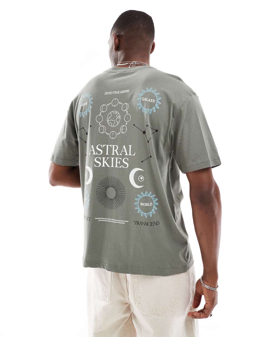 ONLY & SONS - Legeres T-Shirt in Grau mit Sonnen-Print-Marineblau von ONLY & SONS