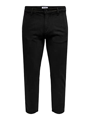 ONLY & SONS Herren Onsavi Beam Twill Pk 1540 Chinohose, Schwarz, 28W / 32L EU von ONLY & SONS