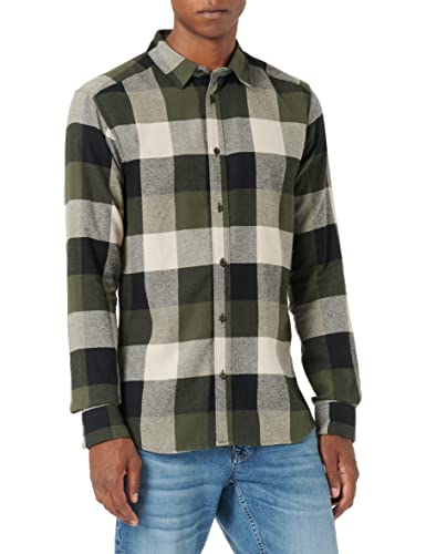 ONLY & SONS Men's ONSGUDMUND LS 3T Check Shirt NOOS Hemd, Forest Night, M von ONLY & SONS