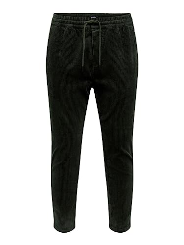 ONLY & SONS Herren Sweatpant ONSLINUS Cropped Cord - Tapered Fit - XS-XXL, Größe:S, Farbe:Rosin 22019912 von ONLY & SONS