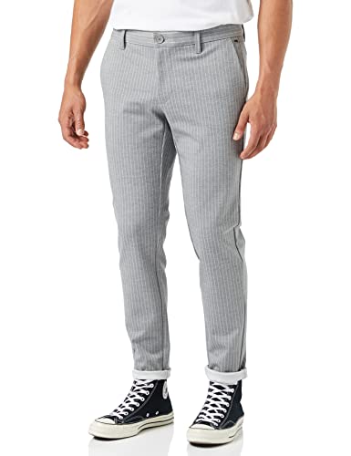 ONLY & SONS Herren Onsmark Pant Stripe Gw 3727 Noos Hose, Light Grey Melange, 38W 32L EU von ONLY & SONS