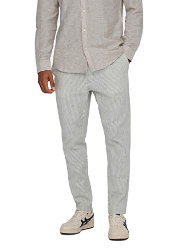 ONLY & SONS Herren Sweatpant ONSLINUS Crop Life LIN - Tapered Fit - XS-XXL, Größe:M, Farbe:Moonstruck 22024949 von ONLY & SONS