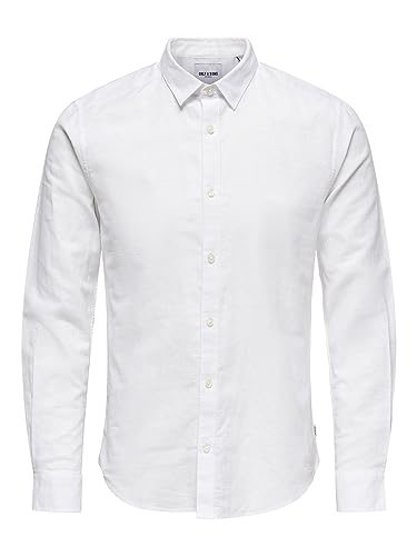 ONLY & SONS Herren Freizeit Hemd ONSCAIDEN - Slim Fit XS S M L XL XXL Grün, Größe:S, Farbe:White 22012321 von ONLY & SONS