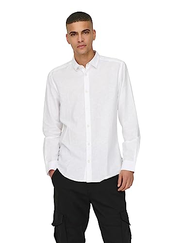 ONLY & SONS Herren Freizeit Hemd ONSCAIDEN - Slim Fit XS S M L XL XXL Grün, Größe:XXL, Farbe:White 22012321 von Only & Sons