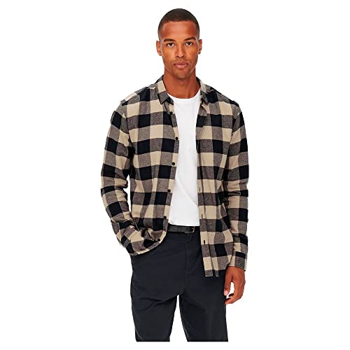 ONLY & SONS Herren Freizeithemd ONSGUDMUND Checked Shirt Grösse XS S M L XL XXL, Größe:S, Farbe:Dark Navy 22007112 von Only & Sons