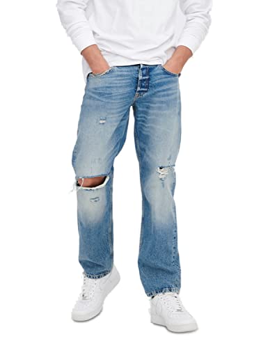 ONLY & SONS Herren Jeans ONSEDGE Loose 4067 - Relaxed Fit - Blau - Light Blue, Größe:31W / 36L, Farbvariante:Light Blue Denim 22024067 von Only & Sons