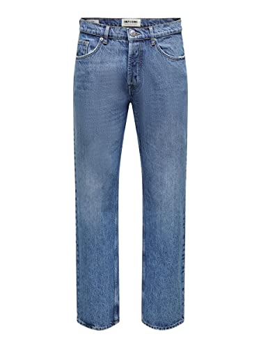 ONLY & SONS Herren Jeans ONSEDGE Loose 4939 - Relaxed Fit - Medium Blue Denim, Größe:33W / 34L, Farbvariante:Medium Blue Denim 22024939 von ONLY & SONS