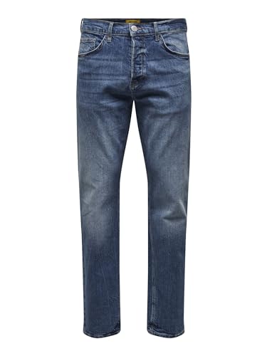 ONLY & SONS Herren Onsavi Comfort Dm. Blue Noos 4935 Jeans Hose, Dark Medium Blue Denim, 29W / 32L EU von Only & Sons