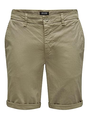 ONLY & SONS Herren Chino Short ONSPETER - Regular Fit - Schwarz Beige XS-XXL, Größe:XL, Farbe:Chinchilla 22024481 von ONLY & SONS