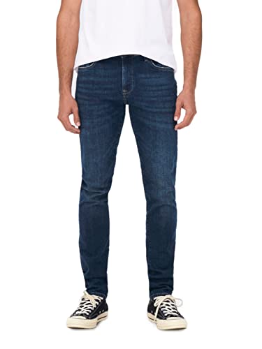 ONLY & SONS Herren Jeans ONSLOOM Slim 4514 - Slim Fit - Blau - Dark Blue Denim, Größe:36W / 34L, Farbvariante:Dark Blue Denim 22024514 von ONLY & SONS