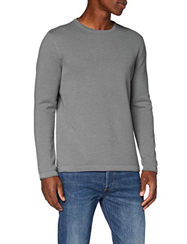 ONLY & SONS Male Strickpullover Struktur LMedium Grey Melange von ONLY & SONS