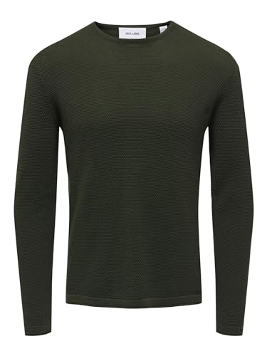 ONLY & SONS Herren Pullover ONSPANTER S M L XL XXL Schwarz Grau Blau Baumwolle, Größe:L, Farbe:Rosin 22016980 von ONLY & SONS