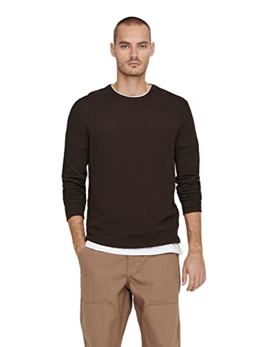 ONLY & SONS Herren Pullover ONSPANTER S M L XL XXL Schwarz Grau Blau Baumwolle, Größe:S, Farbe:Seal Brown 22016980 von ONLY & SONS