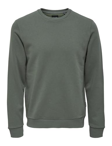 Herren O&S Basic Sweatshirt Regular Fit Pullover Langarm Jumper Sweater Shirt ohne Kapuze ONSCERES von Only & Sons