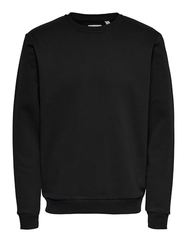 Herren O&S Basic Sweatshirt Regular Fit Pullover Langarm Jumper Sweater Shirt ohne Kapuze ONSCERES von Only & Sons