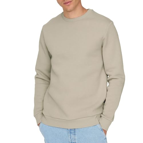 ONLY & SONS Herren Sweatshirt ONSCERES XS S M L XL XXL Schwarz Grau Blau, Größe:S, Farbe:Silver Lining 22018683 von ONLY & SONS