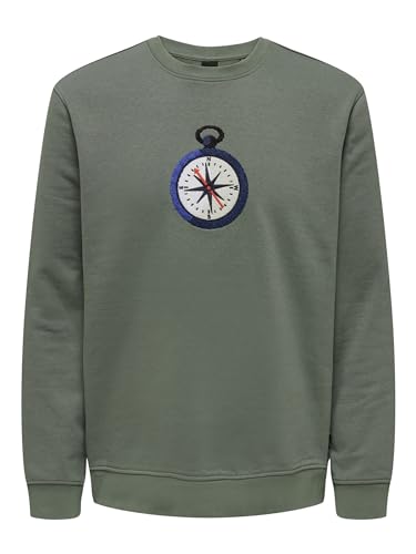 ONLY & SONS Male Sweatshirt Locker geschnitten Rundhals Sweatshirt von ONLY & SONS