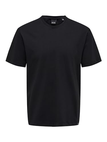 ONLY & SONS Herren Rundhals T-Shirt ONSMAX Life - Regular Fit XS S M L XL XXL, Größe:M, Farbe:Black 22025208 von ONLY & SONS