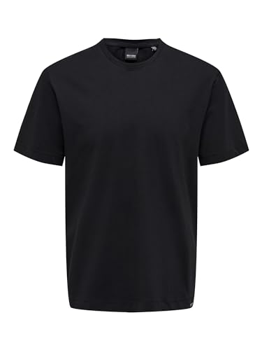 ONLY & SONS Herren Rundhals T-Shirt ONSMAX Life - Regular Fit XS S M L XL XXL, Größe:S, Farbe:Black 22025208 von ONLY & SONS