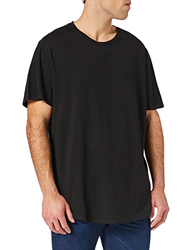 Herren O&S Rundhals T-Shirt Langes Kurzarm Shirt ONSMATT Einfarbig Stretch Basic Baumwolle, Farben:Schwarz, Größe:XL von ONLY & SONS