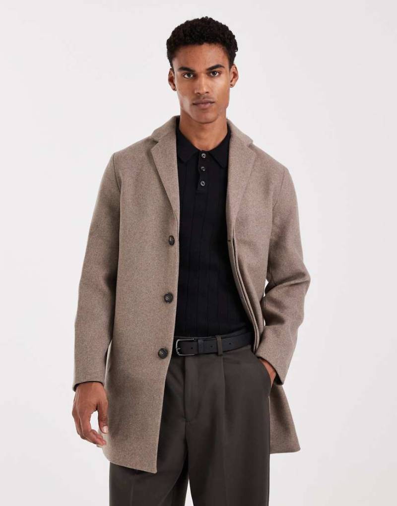 ONLY & SONS - Mantel aus Wollmischung in Greige-Grün von ONLY & SONS