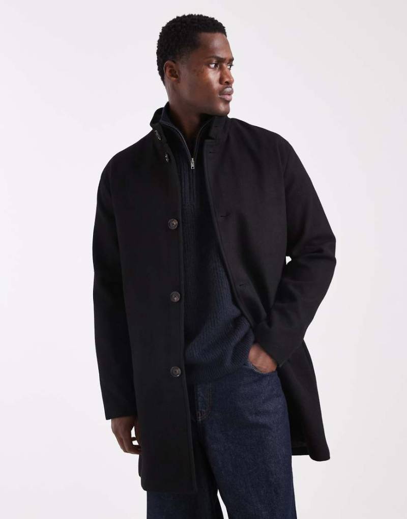 ONLY & SONS - Mantel aus Wollmix in Schwarz mit Stehkragen von ONLY & SONS