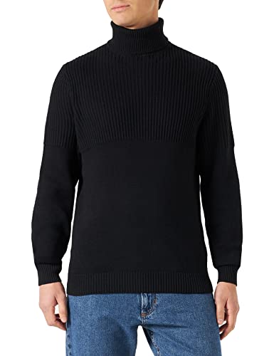 ONLY & SONS Men's ONSAL Life REG 7 ROLL Knit BF Pullover, Black, L von ONLY & SONS