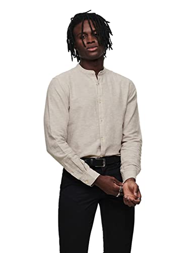 ONLY & SONS Herren Freizeit Hemd ONSCAIDEN SOLID - Slim Fit XS S M L XL XXL, Größe:S, Farbe:Chinchilla 22019173 von ONLY & SONS