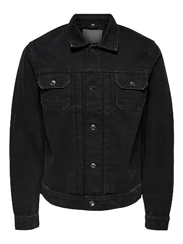 ONLY & SONS Men's ONSDUKE 3520 Jacket Jeansjacke, Black Denim, M von ONLY & SONS