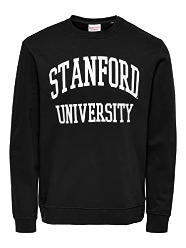 ONLY & SONS Men's ONSDYLAN REG Stanford Crew 3066 SWT Sweatshirt, Black, L von ONLY & SONS