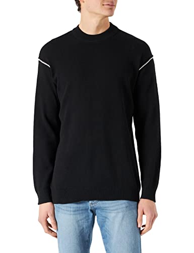 ONLY & SONS Men's ONSECHO Life RLX 5 Crew Knit CS Pullover, Black, S von ONLY & SONS