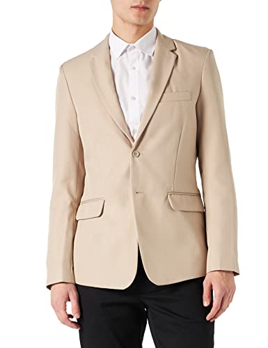 ONLY & SONS Men's ONSEVE Slim 2BTN 0052 Blazer, Beige, 50 von ONLY & SONS