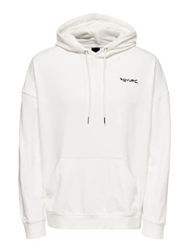ONLY & SONS Men's ONSKIRK RLX Sweat Hoodie Kapuzenpullover, Star White, L von ONLY & SONS