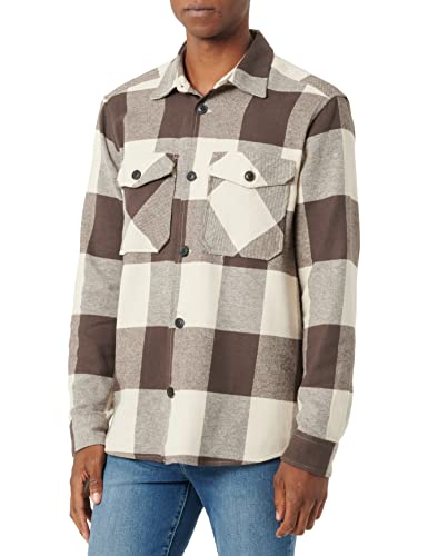 ONLY & SONS Herren Freizeit Hemd ONSMILO - Regular Fit kariert 100% Baumwolle, Größe:XL, Farbe:Seal Brown 22019854 von ONLY & SONS